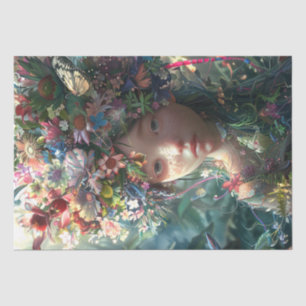 Blume Covered Fairy Girl Decoupage Seidenpapier