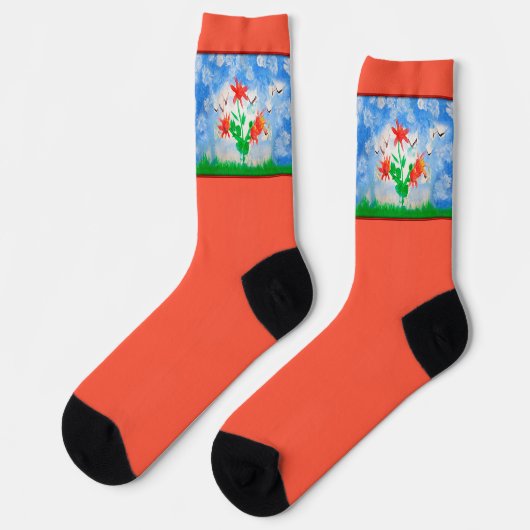 Blume Crew Socken (Linkes Detail)