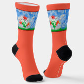Blume Crew Socken (Gewinkelt)