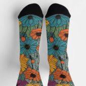 Blume Crew Socks - Stilvolles Blumendesign Socken (Oben)