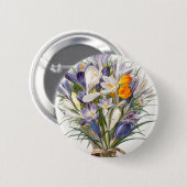Blume Crocus Spring Botanische Blumenpracht Button (Vorne & Hinten)