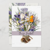 Blume Crocus Spring Botanische Blumenpracht Einladung (Vorne/Hinten)