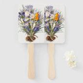 Blume Crocus Spring Botanische Blumenpracht Fächer (Vorne und Hinten)