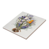 Blume Crocus Spring Botanische Blumenpracht Fliese (Seite)