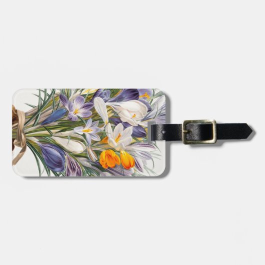 Blume Crocus Spring Botanische Blumenpracht Gepäckanhänger (Vorderseite horizontal)