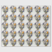 Blume Crocus Spring Botanische Blumenpracht Geschenkpapier (Flach)