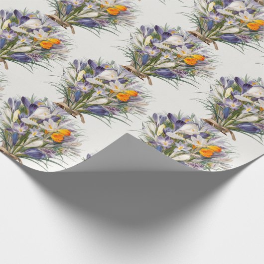 Blume Crocus Spring Botanische Blumenpracht Geschenkpapier (Ecke)