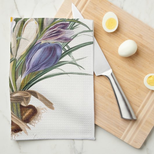 Blume Crocus Spring Botanische Blumenpracht Geschirrtuch (Viertel Falte)