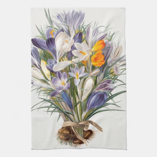 Blume Crocus Spring Botanische Blumenpracht Geschirrtuch (Vertikal)