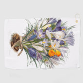 Blume Crocus Spring Botanische Blumenpracht Golfhandtuch (Horizontal)
