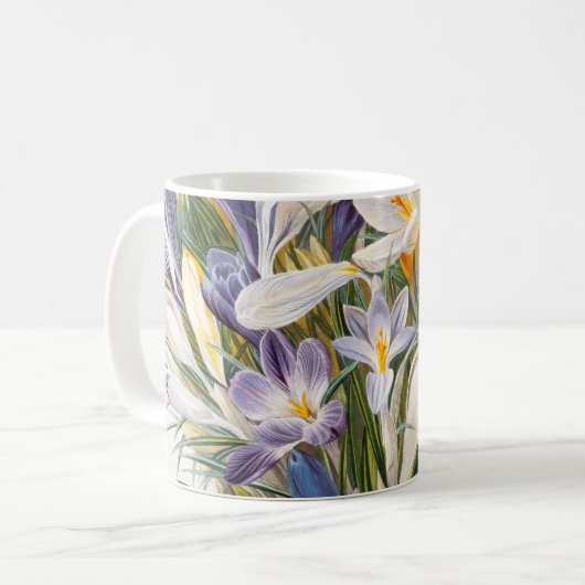 Blume Crocus Spring Botanische Blumenpracht Kaffeetasse (Vorderseite Links)