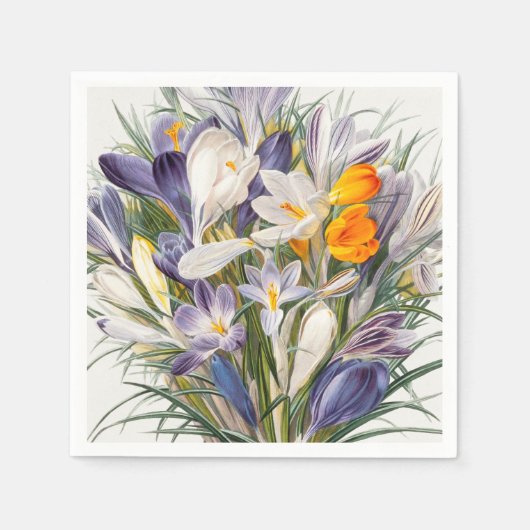 Blume Crocus Spring Botanische Blumenpracht Serviette (Vorderseite)