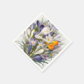 Blume Crocus Spring Botanische Blumenpracht Serviette (Ecke)