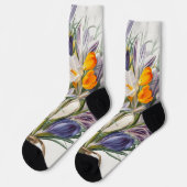 Blume Crocus Spring Botanische Blumenpracht Socken (Linkes Detail)