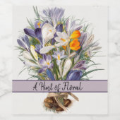 Blume Crocus Spring Botanische Blumenpracht Weinetikett (Einzelnes Label)