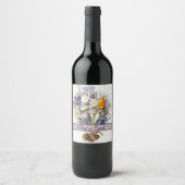 Blume Crocus Spring Botanische Blumenpracht Weinetikett (Vorderseite)