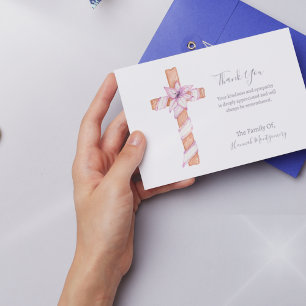Blume Cross Foto Beileid Beerdigungskarte Mitteilungskarte