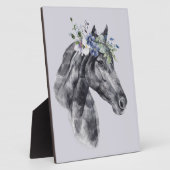 Blume Crown Black Horse Portrait Fotoplatte (Seite)
