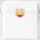 Blume Crown Blushing Emoji Face Sticker (Tasche)