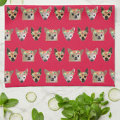 Blume Crown Chihuahuas Geschirrtuch (Gefaltet)
