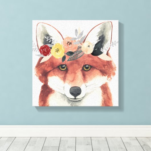 Blume Crown Forester Fox Leinwanddruck (Insitu (Holzboden))