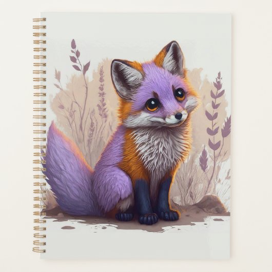 Blume Crown Fox Design Vintag Planer (Vorderseite)