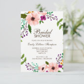 Blume Crown II Brautparty Einladung (Stehend Vorderseite)