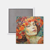 Blume Crown Mosaik Magnet (Vorderseite/Rückseite)