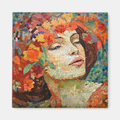 Blume Crown Mosaik Magnet (Vorne)