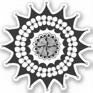 Blume Crown Zen Mandala Aufkleber