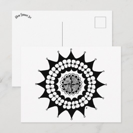 Blume Crown Zen Mandala Postkarte (Vorne/Hinten)