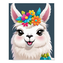 Blume-Crowned Llama Elegance