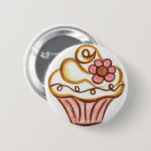 Blume Cupcake Button (Vorne & Hinten)