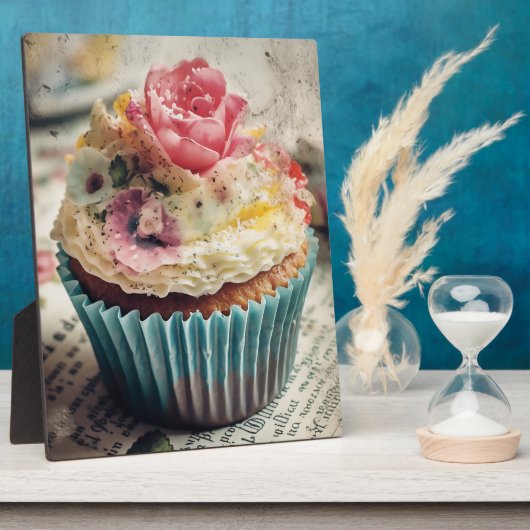 Blume Cupcake Fotoplatte (Seite)