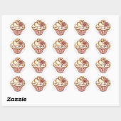 Blume Cupcake Stickers (Blatt)