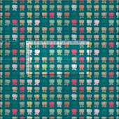 Blume Cups aquamarin Stoff (Kachel)