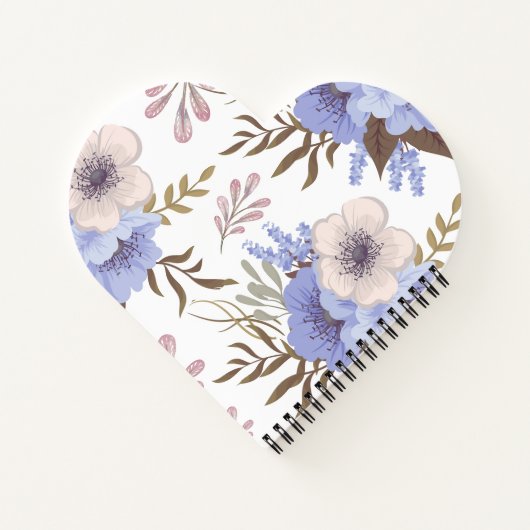 Blume Custom Heart Shapal Spiral Notizblock (Rückseite)