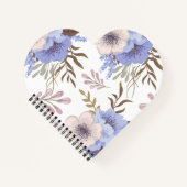 Blume Custom Heart Shapal Spiral Notizblock (Vorderseite)