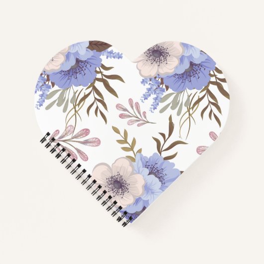 Blume Custom Heart Shapal Spiral Notizblock (Vorderseite)