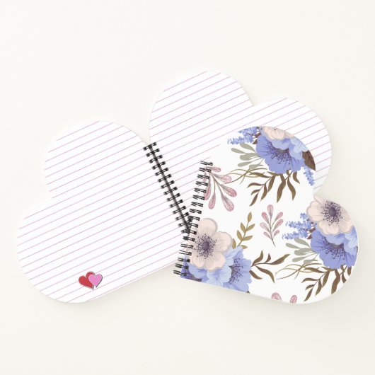 Blume Custom Heart Shapal Spiral Notizblock (Innenseite)
