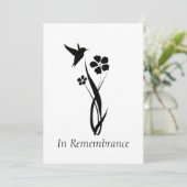 Blume "Custom Memorial Service Hummingbird Garden" Einladung (Stehend Vorderseite)
