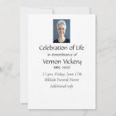 Blume "Custom Memorial Service Hummingbird Garden" Einladung (Rückseite)