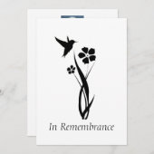 Blume "Custom Memorial Service Hummingbird Garden" Einladung (Vorne/Hinten)
