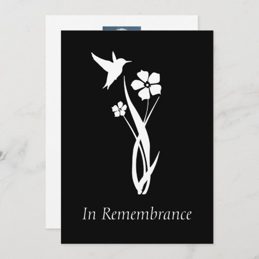 Blume "Custom Memorial Service Hummingbird Garden" Einladung (Vorne/Hinten)
