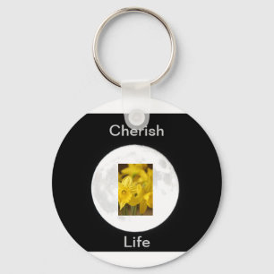 Blume Daffodil Moonlit Schlüsselanhänger