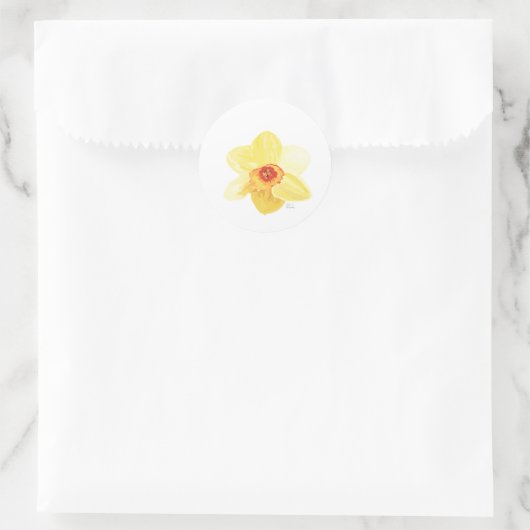 Blume Daffodil Żonkila Runder Aufkleber (Tasche)