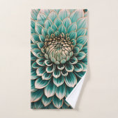 Blume Dahlia Aquamarines Aqua Ticino Badhandtuch Set (Handtuch)