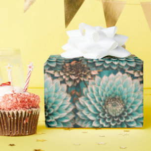 Blume Dahlia Aquamarines Aqua Ticino Geschenkpapier