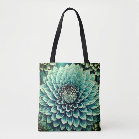 Blume Dahlia Aquamarines Aqua Ticino Tasche (Vorderseite)