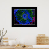 Blume Dahlia Blue Abstrakt Poster (Küche)